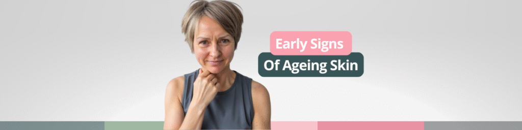 signs ageing skin women holding chin